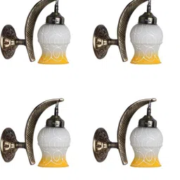 Somil Premium Designer Glass Wall / Night Lamp Elegant & Stylish Dcor Accent for Modern Interiors, color, Yellow, White, Size:- 20.5 X 29.5 X 33 CM-picture-20