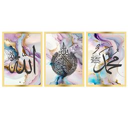 Craftnest creations White & Purple 3 Pieces Canvas Religious Wall Arts-image-34