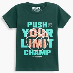 RASPY Boys Set of 3 Typography Printed Round Neck Pure Cotton T-shirt-16