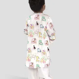 THE BABY TRUNK Boys Printed Kurta & Pyjamas Set image 3