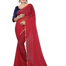 REDFISH Printed Bandhani Chiffon Saree-picture-5