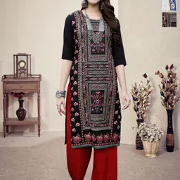 HERE&NOW Women Pack of 3 Ethnic Motifs Printed Crepe Kurta-image-94