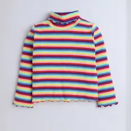 Hopscotch Girls Striped High Neck Top-picture-47