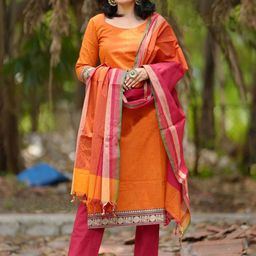 GoSriKi Round Neck Straight Kurta With Trouser And Dupatta-53