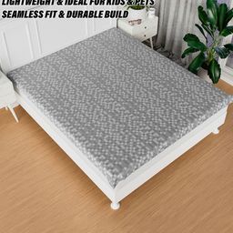 Kuber Industries Grey Polyester Water Resistant Mattress Protector image 3
