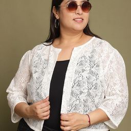 UnaOne Women Embroidered Crop Shrug-picture-51