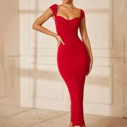 TRAQUILA Women Bodycon Maxi Dress-image-73