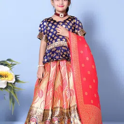 BAESD Girls Zari Ready to Wear Lehenga & Blouse With Dupatta-picture-27
