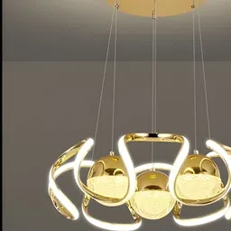 SHRI MAHAL ANTIQUES Gold-Toned Traditional Ceiling Lamp-52