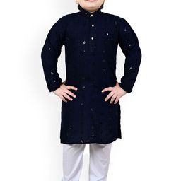 Kidotsav Boys Embroidered Regular Thread Work Kurta with Pyjamas-11