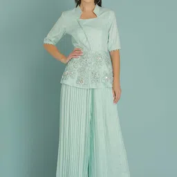 Sejal Kamdar Embroidered Top With Skirt Co-Ords-picture-26