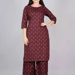 Vetrokart Girls Floral Printed Regular Raw Silk Kurta with Pyjamas-image-53