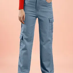 DressBerry Women Rodeo Straight Fit High-Rise Clean Look Stretchable Jeans-image-96