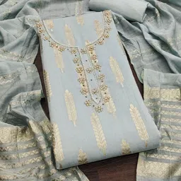 Maroosh Floral Woven Design Beads and Stones Unstitched Dress Material-picture-41