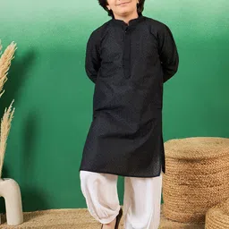 Sangria Boys Chikankari Embroidered Cotton Kurtas-picture-30