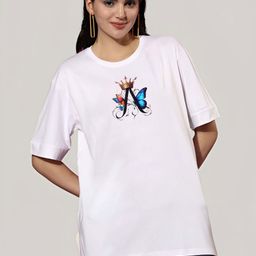 KAIDO Women Graphic Printed Round Neck Cotton Oversized T-shirt-picture-41