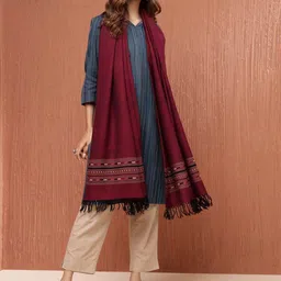 Fabindia Women Woven Design Shawl-43