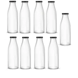 SOMIL Set of 9 Transparent Glass Printed Water Bottle-image-81