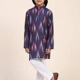 YK Boys Ethnic Motifs Printed Pure Cotton Mandarin Collar Kurta With Pyjamas-image-71