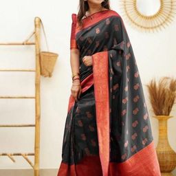 VILLE FASHION Woven Design Zari Art Silk Kanjeevaram Saree-28