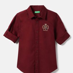 United Colors of Benetton Boys Solid Spread Collar Cotton Casual Shirt-picture-28