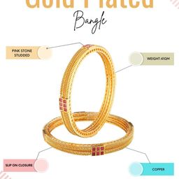 Anouk Set Of 4 24CT Gold-Plated Stone-Studded Bangles image 5