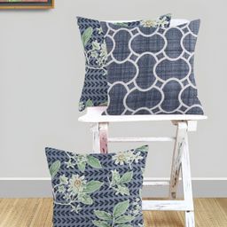 IVAZA Multicoloured Set of 3 Square Cushion Covers-19