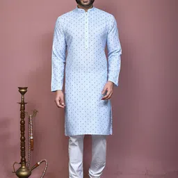 RANAK Men Printed Regular Pure Cotton Kurta with Pyjamas-picture-16