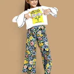 YK Girls Printed Top with Trousers-52