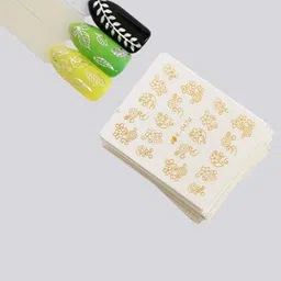 Ekinsu Gel Abstract Nail Art Decals Metallic Stickers - 30 Sheets - Gold-Silver-25