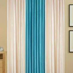 BELLA TRUE Blue & White 3 Pieces Eyelet Fitted Window Curtains-image-54