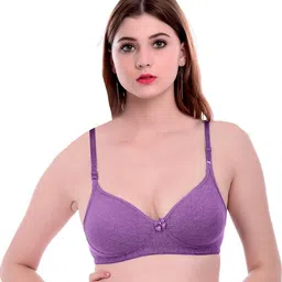 Samvar Purple Cotton Non-Wired Non Padded Minimizer Bra-picture-21