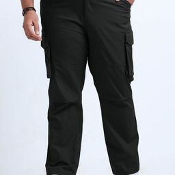 THE BEETEL HOUSE Men Plus Size Relaxed Cargos Trousers-picture-23