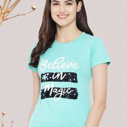 Dreambe Typography Printed Round Neck Short Sleeves Cotton T-shirt-image-15