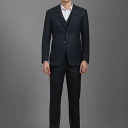 Louis Philippe Slim-Fit Single-Breasted Three-Piece Suits-image-70
