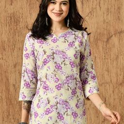 Anouk Rustic Floral Printed V-Neck Pure Cotton Straight Kurti-picture-27