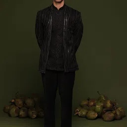 KALPRAAG Embroidered Jodhpuri Blazer With shirt & Trouser Sherwani Set-image-63