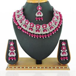 VATSALYA creation Rhodium-Plated Artificial Stones Alloy Jewellery Set-image-39