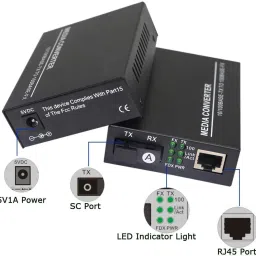 New Trensh Media Converter Single-Mode 1 Pair Ethernet To Fiber Media Converter RJ45 To SC 1 Ports 100 Mbps Network Switch-image-11