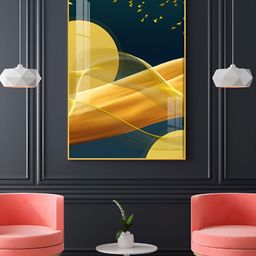 THE NEXT DECOR Sunlit Wave Mural Glass Finish Vertical Wall Art-image-74