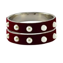 Vidhya Kangan Maroon Brass Bangles-image-86