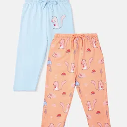 Nautinati Infants Girls Pack of 2 Cotton Printed Track Pants-51
