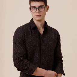 Crocodile Men Abstract Printed Spread Collar Cotton Casual Shirt-image-67