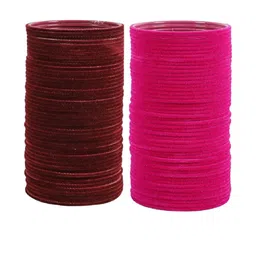 Guddan Women Set of 96 Metal Velvet Bangles-59