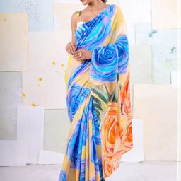 ASISA Floral Print Saree-image-23