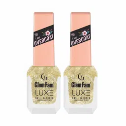GlamFam Set Of 2 Glossy Finish Luxe Nail Lacquer - 12 ml Each - Golden Glitz 53-14