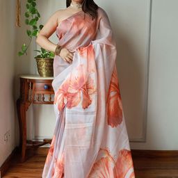 Anouk Floral Organza Designer Saree-image-62