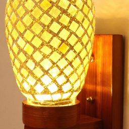 1ST TIME Gold-Toned Textured Glass Cylinder Shaped Wall Lamp-picture-44