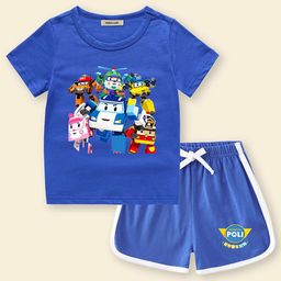 INCLUD Girls Robocar Poli Graphic Printed T-shirt With Shorts-image-89