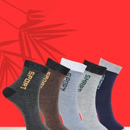 MJE Pack Of 5 Printed Mid Rise Ankle Length Socks-picture-11
